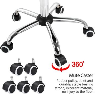 Офісне крісло Yaheetech з регулюванням висоти та знімними підлокітниками, штучна шкіра, білий колір
