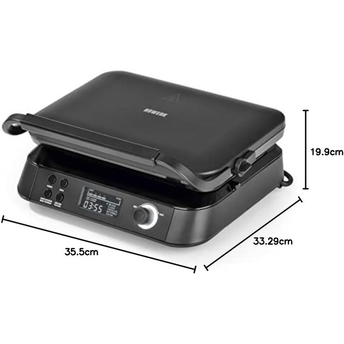 N8WERK Premium Waffle Maker for Belgian Waffles | Powerful 1,600 Watts, double heating elements, 5 programs & 7 browning levels | LCD display, timer, extra deep heating plates for particularly airy waffles