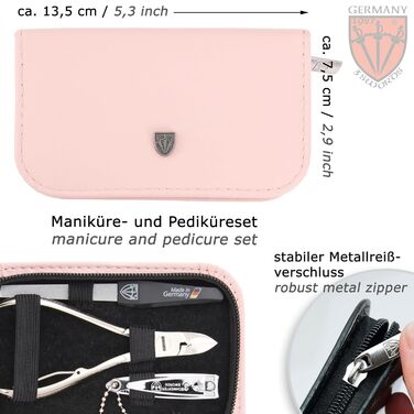 Набір для манікюру DREI SCHWERTER 'Torino' 6 предметів | Німецька якість | У футлярі з штучної шкіри | Шкірні ножиці, кусачки, пінцет, пилка, лопатка для кутикули