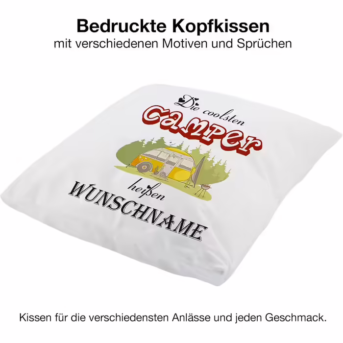 Crealuxe Decorative Cushions 'The Coolest Campers Have a Wish Name' Personalized, Sofa Cushion, Cotton Cushion