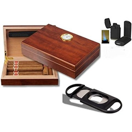 Набір для сигари Humidor: Увлажнитель, різьбяр, запальничка та дегустаційний посібник