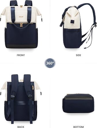 Сумка-рюкзак LOVEVOOK для жінок, водонепроникний рюкзак для ноутбука, шкільна сумка для підлітків, елегантний рюкзак на день, сумка-тоут 2 в 1, 15.6 дюймів, сумка для роботи, сумка для вчителя, туристичний рюкзак для університету, офісу, бежевого та хакі 