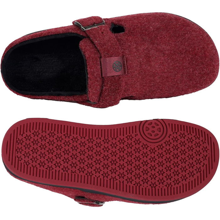 Фетрові тапочки Sisttke для дому, чоловічі/жіночі, зимові, закриті, з змінним устілкою (42 EU, Червоний 2440)