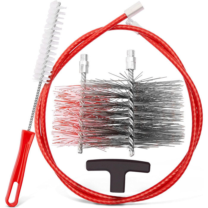 Wood Stove and Pellet Stove Cleaning Set, with Flexible Push Rod, 80 and 150 mm Chimney Pipe Brushes