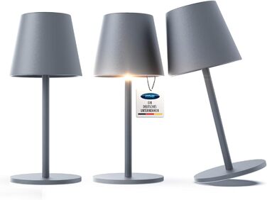 Набір LED-лампа на акумуляторі LUNA-80-W (3 шт.), диммування, бездротове живлення, сенсорне керування, 7 кольорів, регулювання висоти, 5200mAh, до 72 год роботи