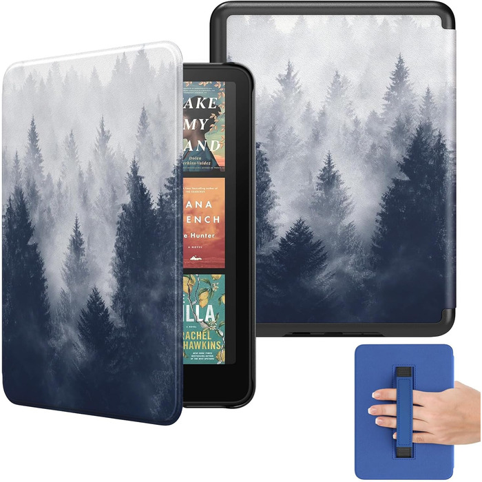 Чохол MoKo для Kindle Paperwhite (12-те покоління, 2024) та Kindle Colorsoft Signature Edition (2024), з регульованою підставкою та функцією авто-ввімкнення/вимкнення, Agave Grün (сірий ліс)