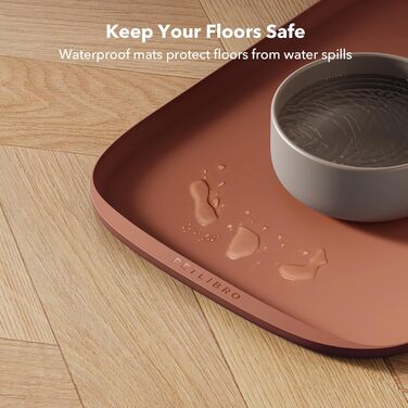 PETLIBRO Килимок для годування собак і котів, захист від розливу, силіконовий, 55.9 x 41.9 см, коралловий