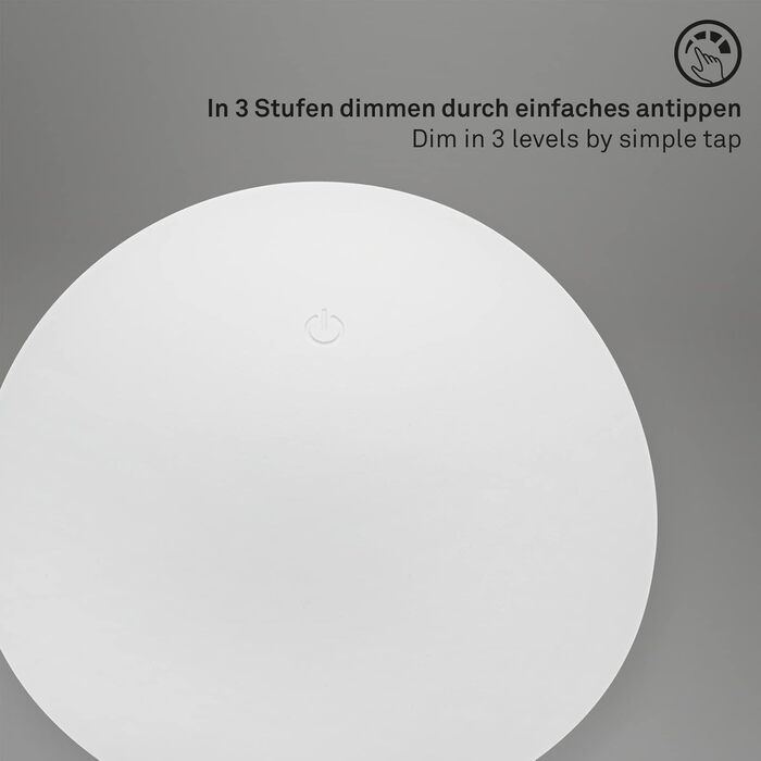 LED настільна лампа BRILONER бездротова з сенсорним керуванням, диммуванням, теплим світлом, 28x16 см