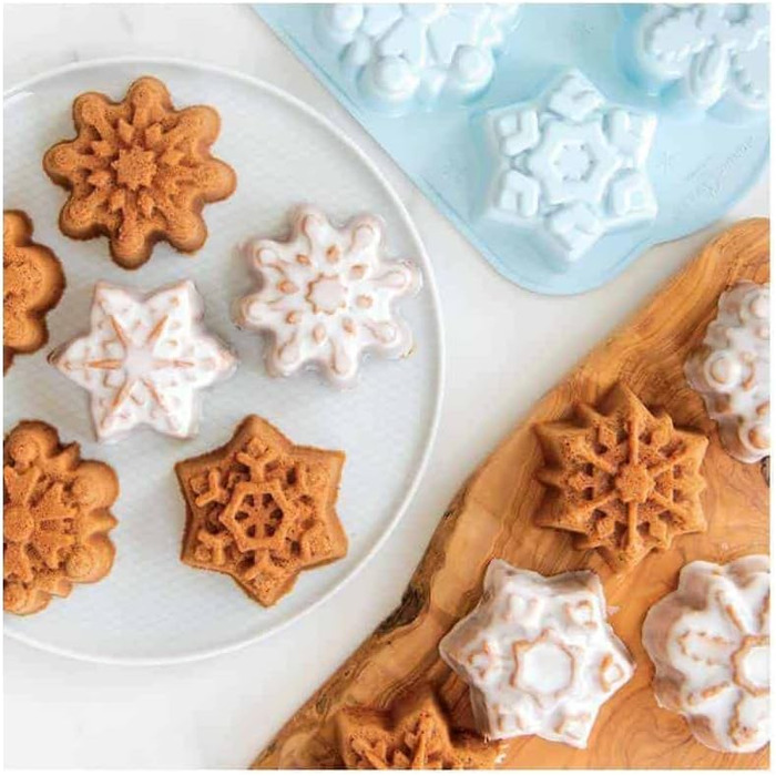 Nordic Ware Baking Pan, Cake Pan, Snowflake, 6 Different Muffin Pans, Winter Blue, Aluminum, Non-Stick, NW 89642