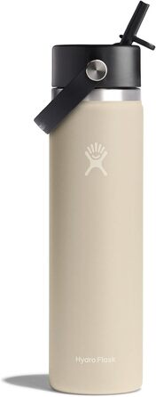 Hydro Flask - Water Bottle (32 oz) - Vacuum Insulated Stainless Steel Water Bottle with Flex Straw Lid - Wide Mouth - (Oat, 710 ml)