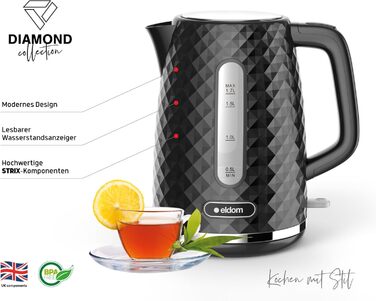 Електричний чайник Eldom C265B 1.7л, 2000W, ретро дизайн, білий | Чайник для води з індикатором рівня води