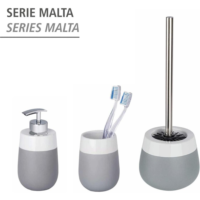 Дозатор для мила WENKO Malta, керамічний, 290 мл, білий, 7,5 x 15 x 8 см