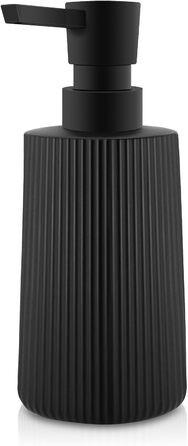 Дозатор мила скляний чорний матовий, дозатор для миття посуду, для кухні та ванної кімнати, з помповим механізмом (1 шт., чорний)