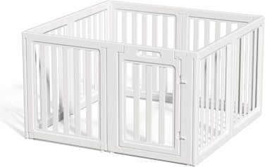 Прозорий вольєр для собак з дверцятами, легкий у чищенні та встановленні, переносний загон для цуценят для дому та саду (Білий, 77 см у висоту, 30,5 см)