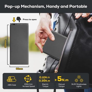Електричний шуруповерт набір 68 в 1, акумуляторний, 5 режимів крутного моменту, 3 LED підсвічування, для ремонту ПК, телефонів, камер, ноутбуків - подарунок для чоловіків