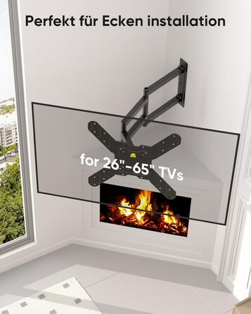 Кронштейн для телевізора FORGING MOUNT поворотний 26-65 дюймів, VESA 400x400, до 35 кг, подовжений