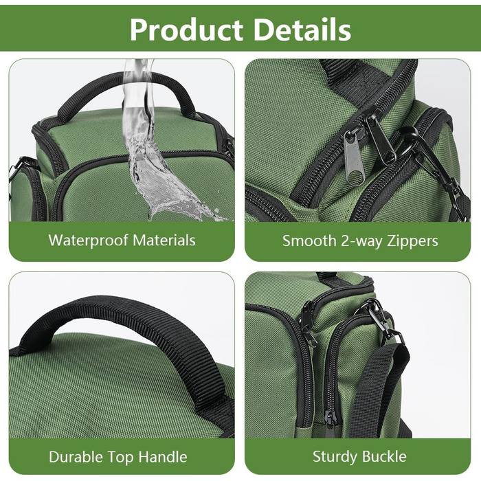 Чохол для камери Ainiv: DSLR/SLR, Canon, Nikon, Sony, водонепроникний, зелений