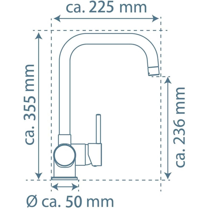 Кран кухонний EISL FUTURA NI182GANI, однолеверний, з високим виливом, чорний колір