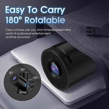 Проектор Mini Beamer 4K Full HD з Android TV, WiFi 6, Bluetooth 5.2, Auto Keystone, чорний