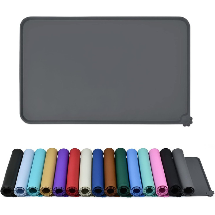 Силіконові килимки для тварин - водонепроникні килимки для собак та котів з піднятими бортиками. Розмір 53 x 37 см (1 шт.)