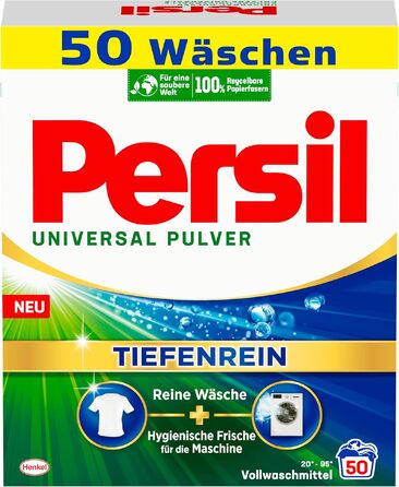Пральний порошок Persil Universal Tiefenrein, універсальний засіб для прання білизни, гігієнічна свіжість, ефективний від 20°C до 95°C, 50 прань