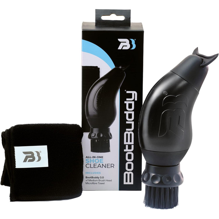 Boot Buddy Shoe and Boot Cleaner Brush: Scrub Clean Walking & Hiking Shoes, Golf Shoes, Soccer Shoes, Rubber Boots & General Outdoor Shoes and Equipment in Minutes, Comes with Towel