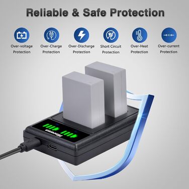 Акумулятор Hisewen NB-10L 1500mAh та зарядний пристрій для Canon PowerShot G1 X, G3 X, G15, G16, SX40 HS, SX50 HS, SX60 HS