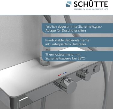 SCHÜTTE Hand Shower SAMOA RAIN | Jet Stream Technology | Showerhead with over 300 nozzles | 3 adjustable spray patterns | Anti-limescale showerhead for the shower | White (Chrome/White)