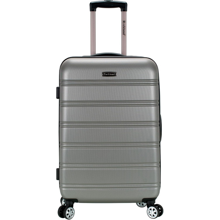 Чемодан Rockland Melbourne Hardside Розширюваний для спінрад, 2 шт (50.8/71.1 см), 20'/28' (24' Medium, Сріблястий)