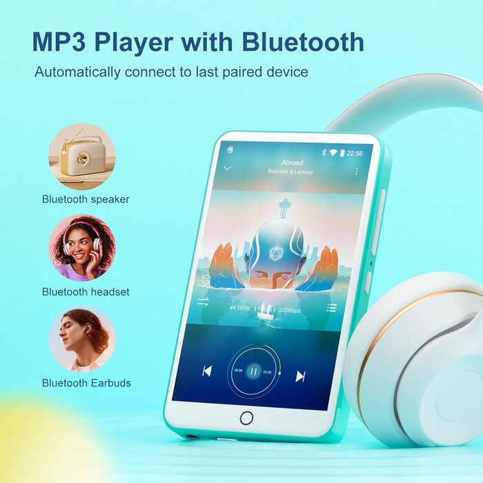 MP3 плеєр Oilsky 80GB з Bluetooth, WiFi, Android 9.0, 4