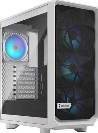 Корпус для ПК Fractal Design Meshify 2 Compact Black ATX Mid Tower, RGB White, загартоване скло (TG Clear Tint), високий повітряний потік