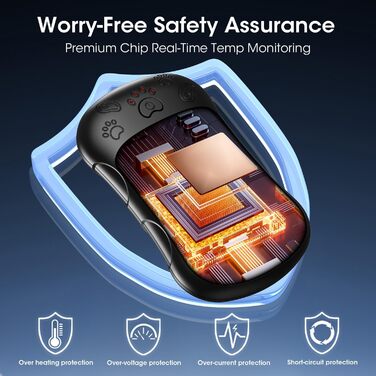 Електричні грілки для рук, 2 шт. 6000 мАг, акумуляторні, багаторазові, для спорту, полювання, кемпінгу, теплий подарунок, чорний