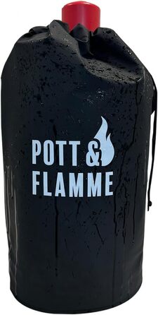 Чохол Bluecraft для газового балона 11 кг з написом 'Pott & Flamme' — захист від негоди, UV-стійкий, довговічний