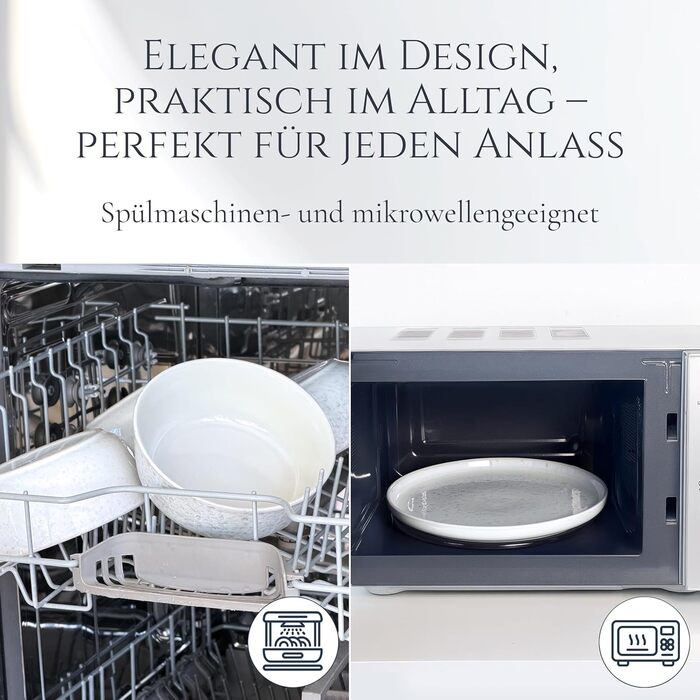 Набір посуду Steingut Ibiza 48 предметів на 12 осіб (бежевий) - Pure Living