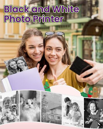 Phomemo Mini Drucker: Портативний термальний фотодрук, USB, сумісний з Android/iOS, для щоденників, навчання, DIY, зелений, M02, з рулоном паперу