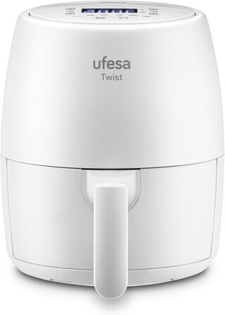 Фритюрниця Ufesa Twist з гарячим повітрям, 2л, 6 програм, 1200W, таймер, 80-200°C, без BPA, антипригарне покриття, Cool-Touch, білий, ексклюзив Amazon