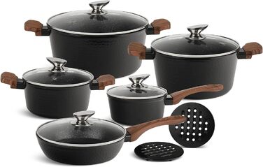 Набір каструль та сковорідок Edenberg 12 предметів з антипригарним покриттям (індукційні)