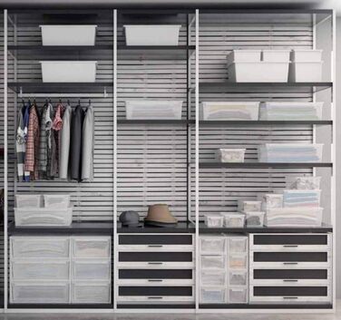 Kreher 2-Piece XL Storage Boxes with Lid made of Transparent Plastic and XL Storage Volume! Dimensions: 37.6 x 52 x 13.9 cm