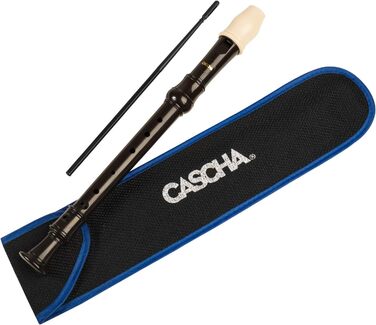 Блокфлейта сопрано CASCHA HH 2173 для дітей та початківців - набір з чохлом, серветкою та таблицею грипів. Легка у використанні, пластикова блокфлейта з бароковою схемою грипів.
