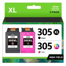 Картриджі Glliter 305XL для принтерів HP Deskjet 2800e, 2700e, 4100 та HP Envy 6000, 6420e (чорний, кольоровий), сумісні з HP 305 XL
