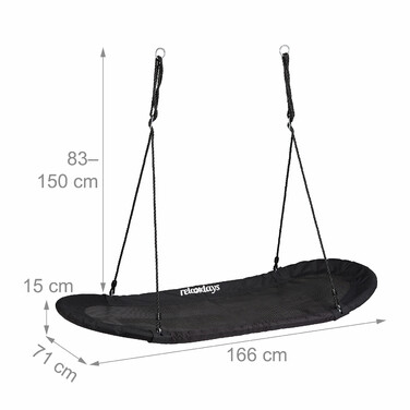 Relaxdays XXL Black Nest Swing