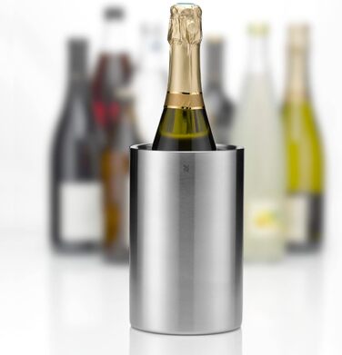 WMF Clever&More Sparkling Wine Cooler Stainless Steel 19.5 cm, Bottle Cooler Double-Walled, Keeps Longer Cool, Sparkling Wine Cooler, Wine Cooler, Ice Cube Container, Matte Finish