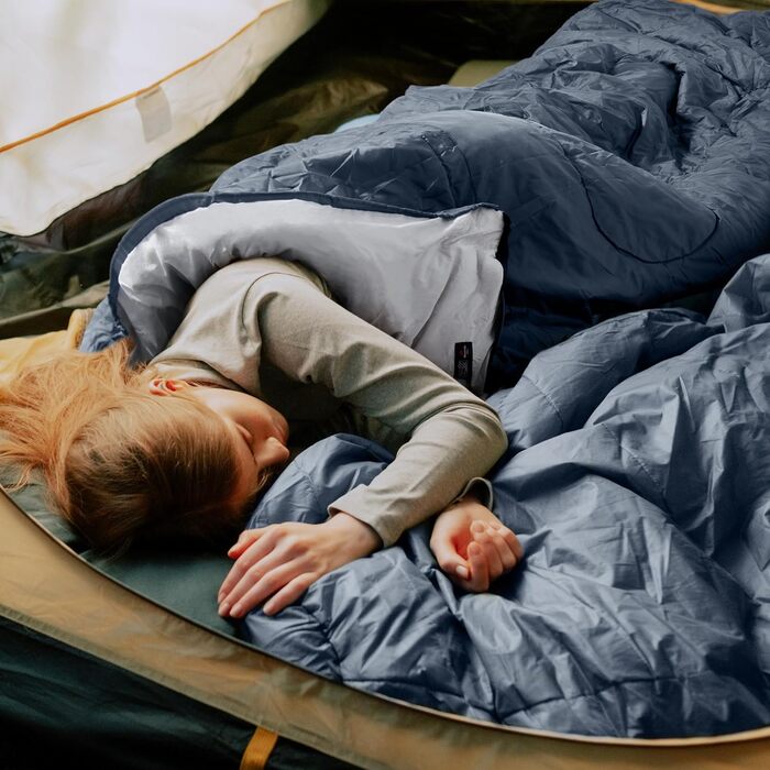 Naturehike Sleeping Bag with Hood - Camping Blanket Sleeping Bag, Lightweight & Comfortable for Outdoor Adventures & Travel - Navy Blue (7~11°C)