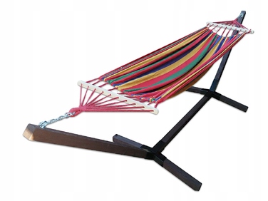 Гамак з стійкою Comfort Zone, коричневий, навантаження до 200 кг, 330 x 150 см
