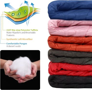 Літній спальний мішок - компактний, легкий, для кемпінгу, відпочинку на природі, дорослих, піших прогулянок, відпочинку в приміщенні, зелений