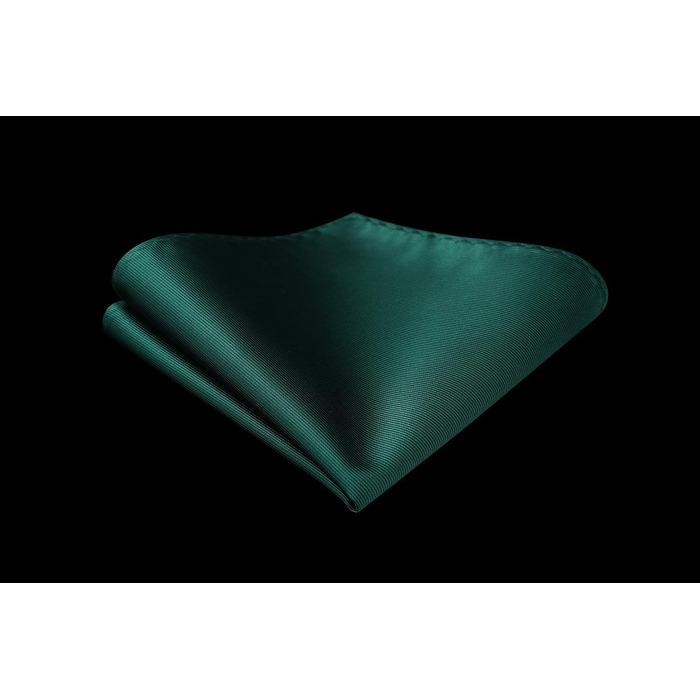 HISDERN Комплект краватки, нагрудного хустинки та краваткової затискачки для весілля. Однотонні кольори, універсальний розмір, зелений.