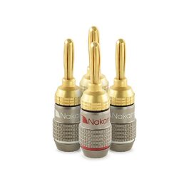 З'єднувачі банани Nakamichi FanLock Excel-Serie 24K, 10-18 AWG, 4 мм, для аудіокабелів, 4 шт. (2 пари)