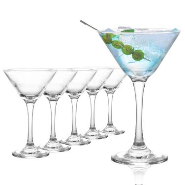 Набір з 6 келихів для мартіні, 160 мл, келихи для Cosmopolitan, набір келихів для вечірок та дому