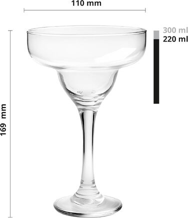 Набір келихів для коктейлів Glasmark KROSNO 1992 Margarita 6 шт, 220 мл, червоний