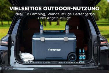 Subcold MOBI Rollkühlbox 70L: Ізольована сумка-холодильник на колесах для подорожей, авто, кемпінгу. PU-ізоляція, синій колір